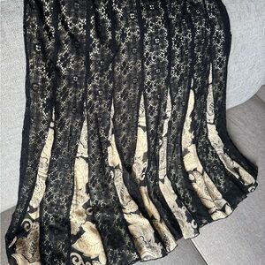 Elegant Black and Cream Lace Skirt